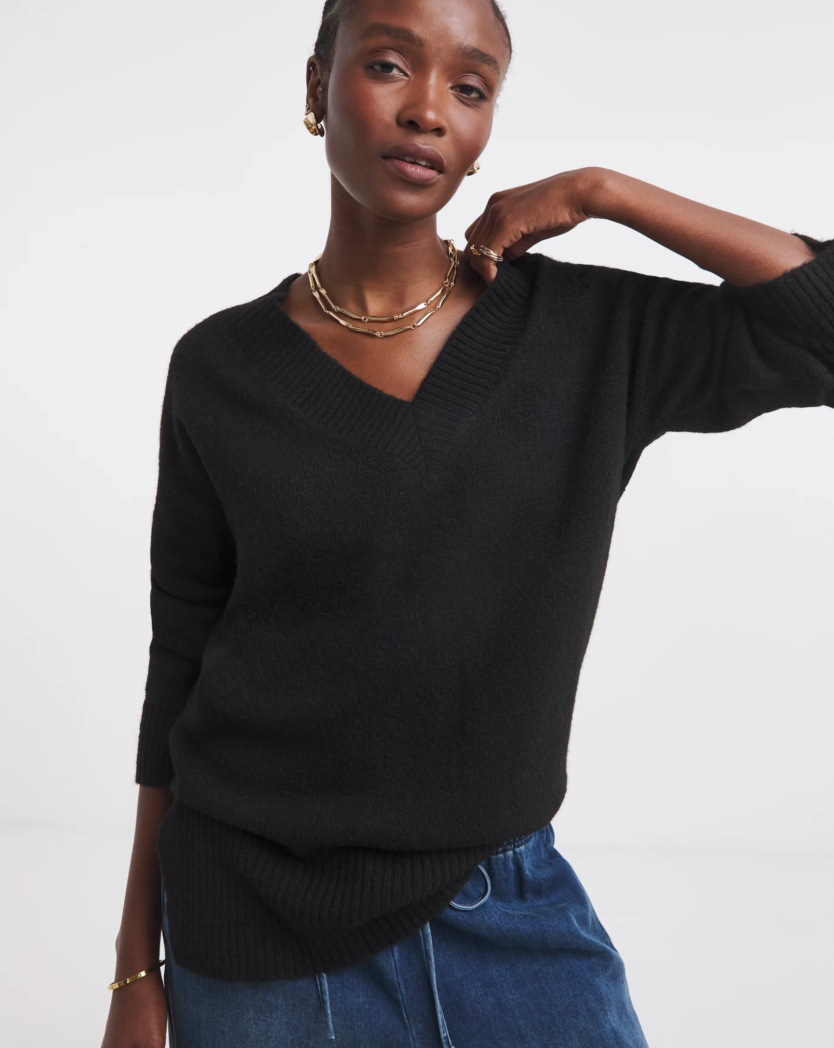 Black V-Neck Tunic