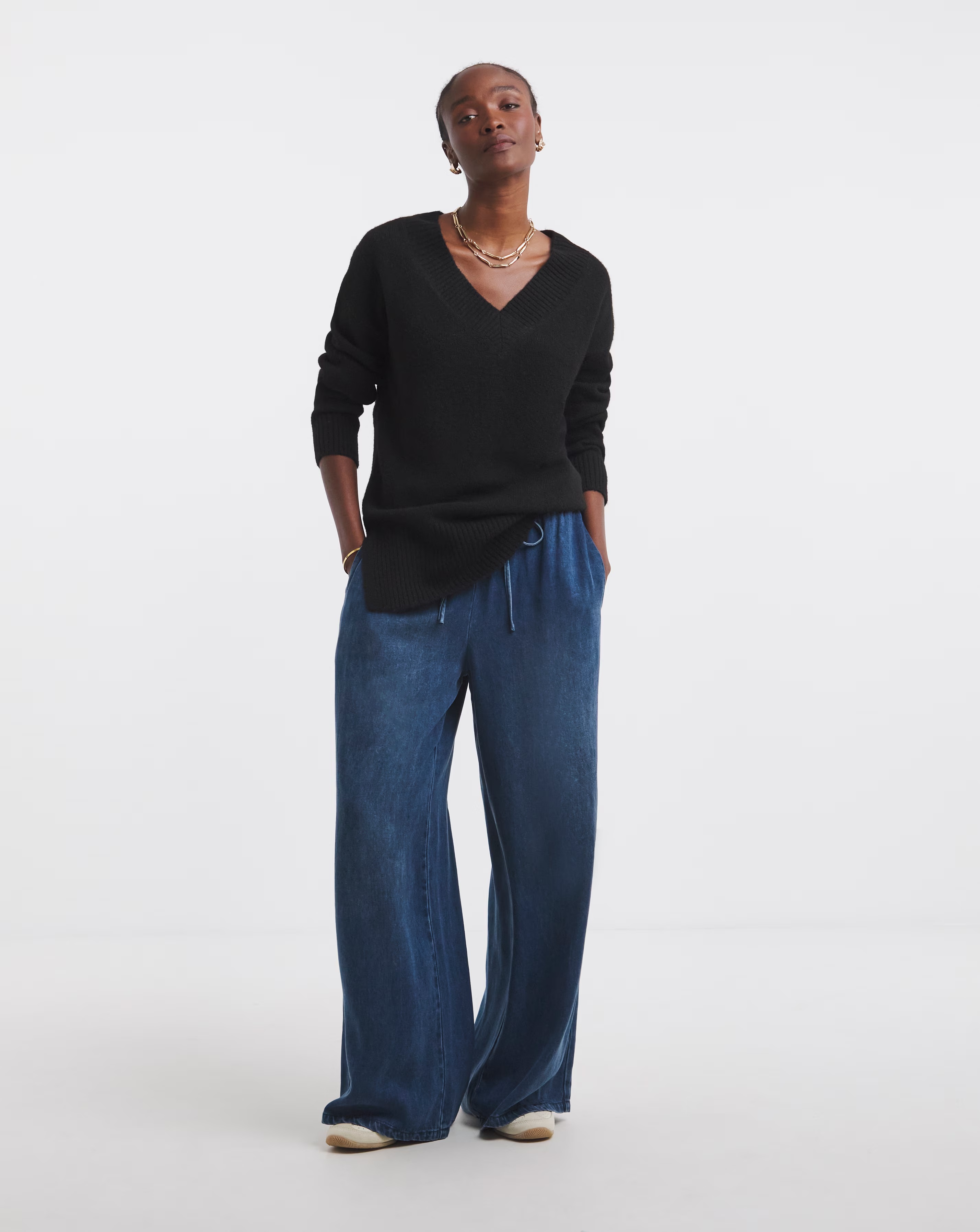 Black V-Neck Tunic