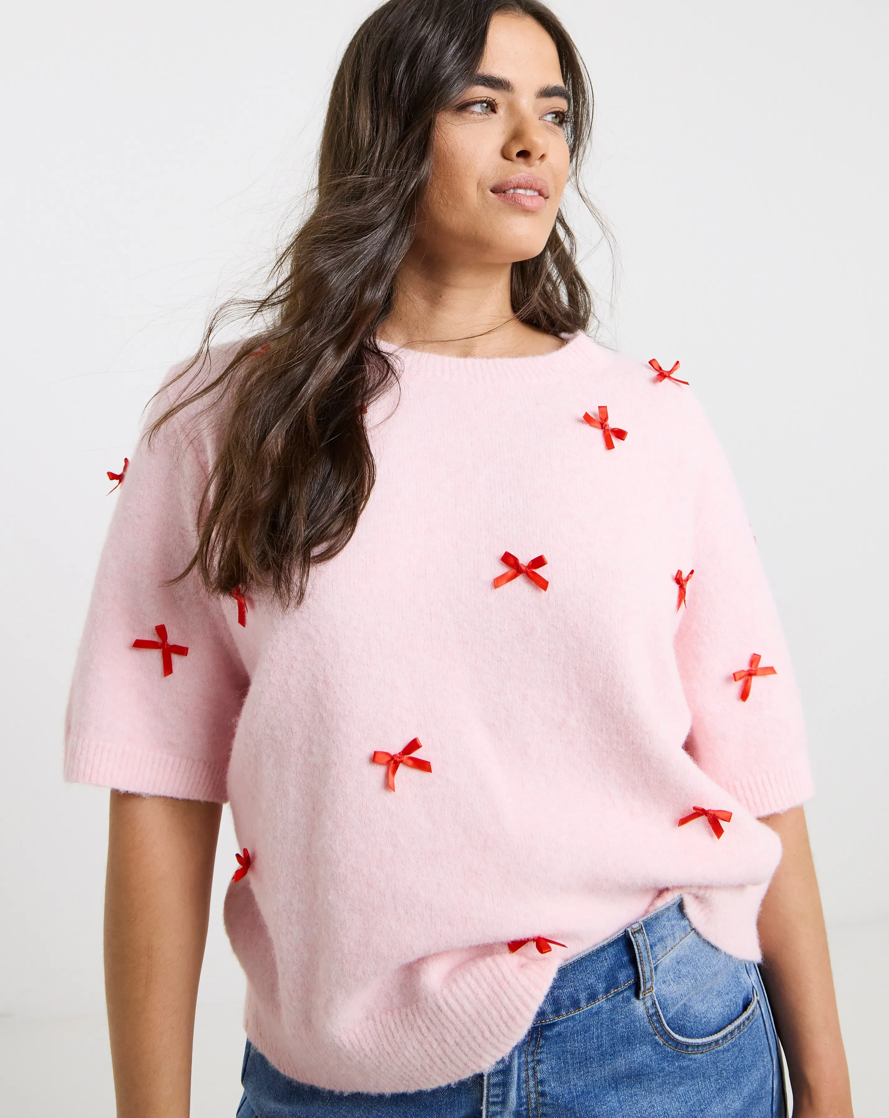 Pink Embroidered Bow Knitted T-Shirt 1 99162-pink-embroidered-bow-knitted-t-shirt-1.webp