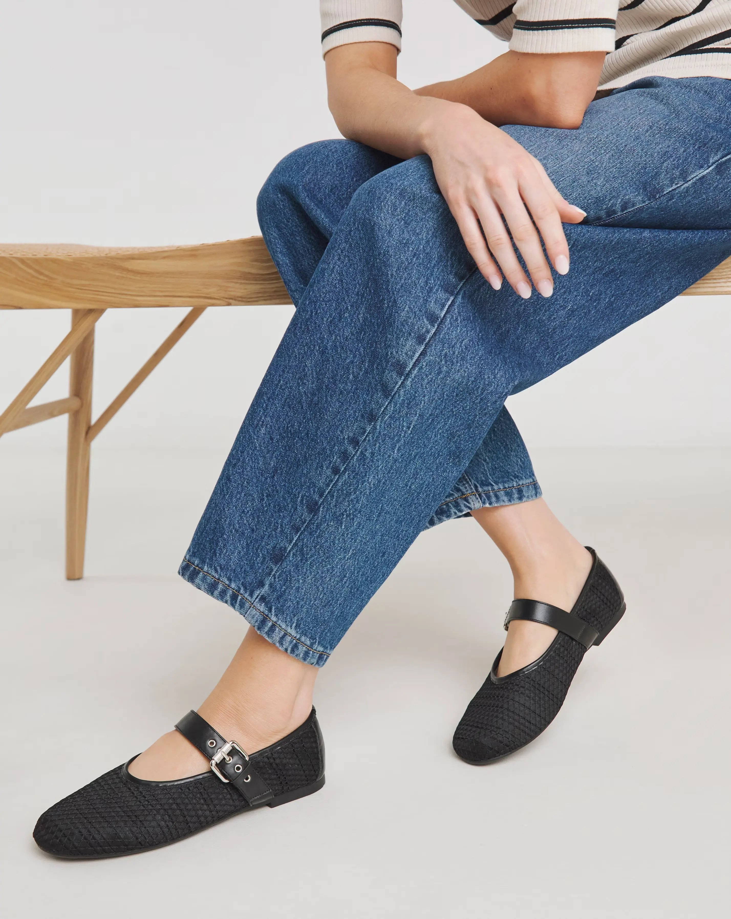 Mykonos Net Mesh Mary Jane Ballerinas - Wide Fit (E) 1 99542-mykonos-net-mesh-mary-jane-ballerinas-wide-fit-e–1.webp