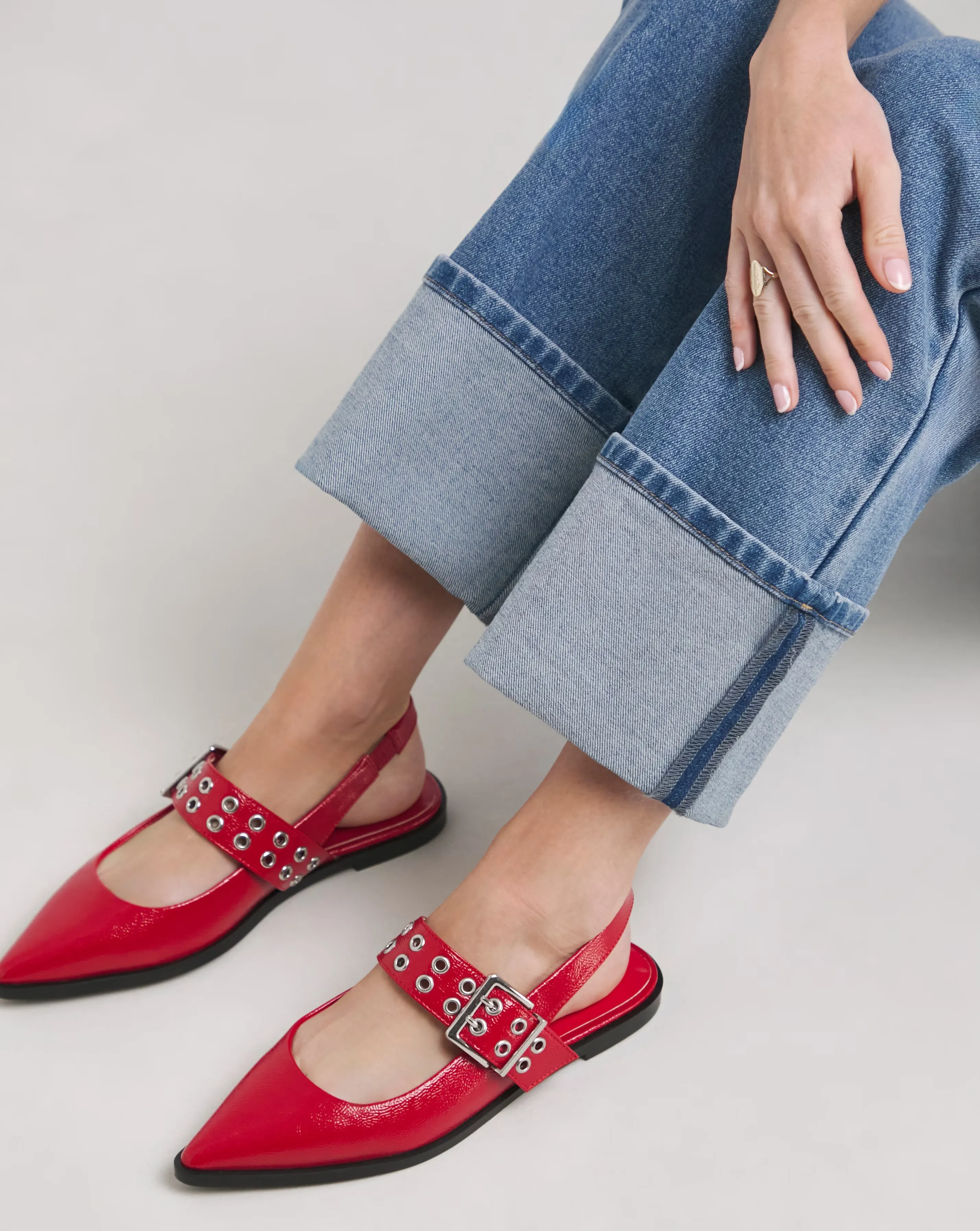 Naples Pointed Toe Hardware Mary Jane Flat Slingback Shoes - Wide Fit (E) 1 99607-naples-pointed-toe-hardware-mary-jane-flat-slingback-shoes-wide-fit-e–1.webp
